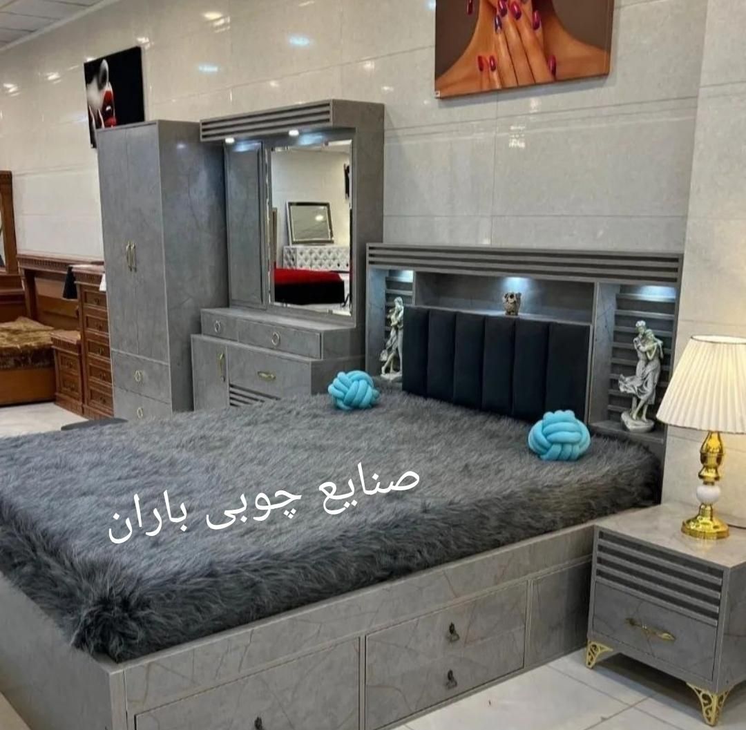 سرویس خواب وتخت دکوری خطی|تخت و سرویس خواب|قم, امامزاده ابراهیم|دیوار