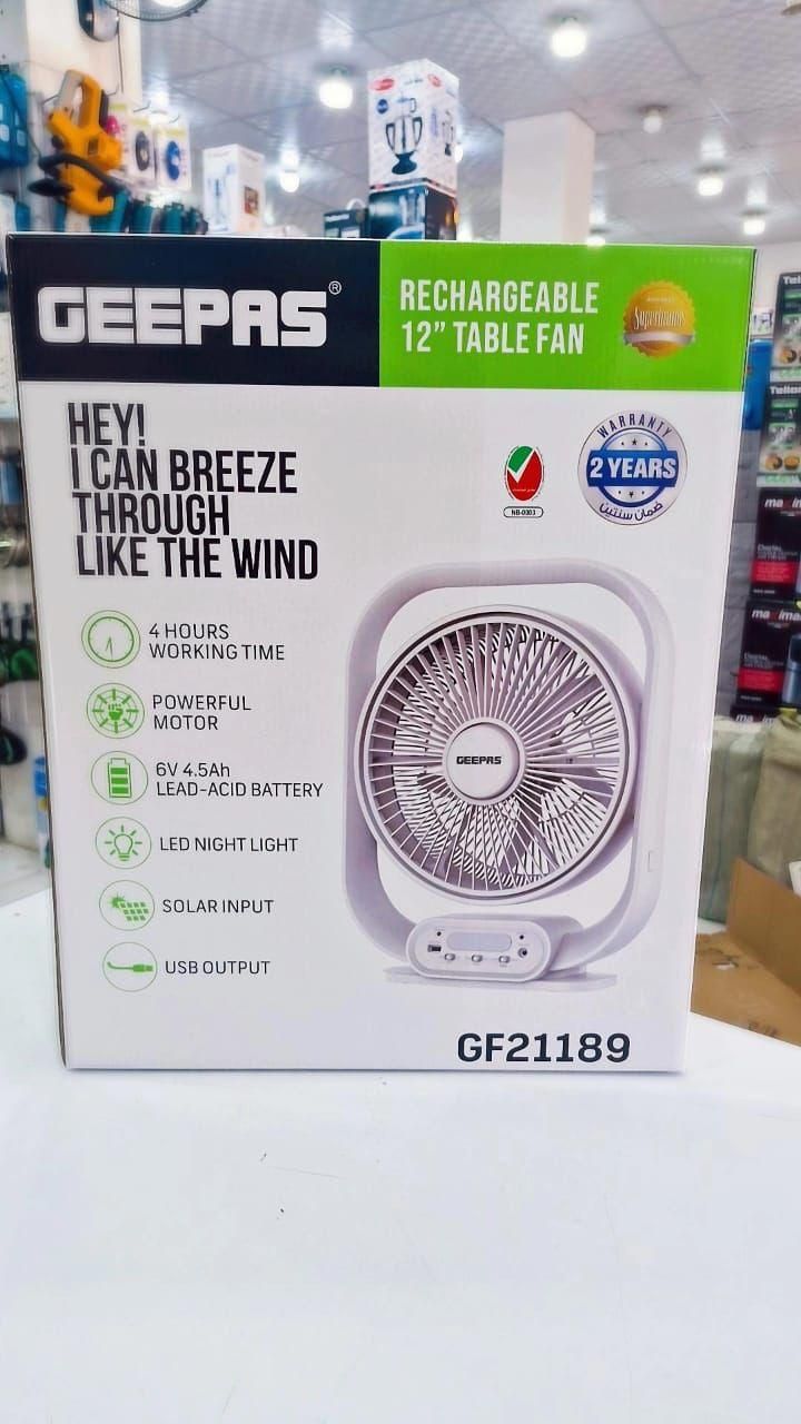پنکه شارژی رو میزی قابل حمل جیپاس GEEPAS|پنکه و تصفیهکنندهٔ هوا|شیراز, معالیآباد|دیوار
