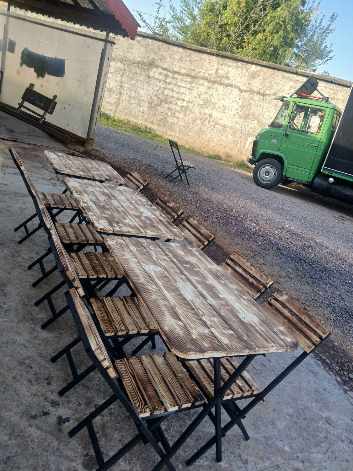 صندلی ، میز کمجا نرده ای ۶۸۲ a (چوب فلز)|میز و صندلی غذاخوری|رشت, حومه رشت|دیوار