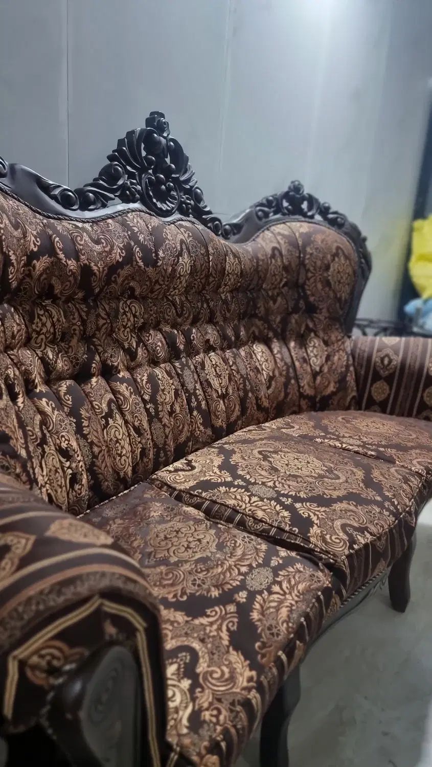 مبل استیل چوب گردو (۹ نفره)|مبلمان خانگی و میز عسلی|اصفهان, شهرک زاینده رود|دیوار