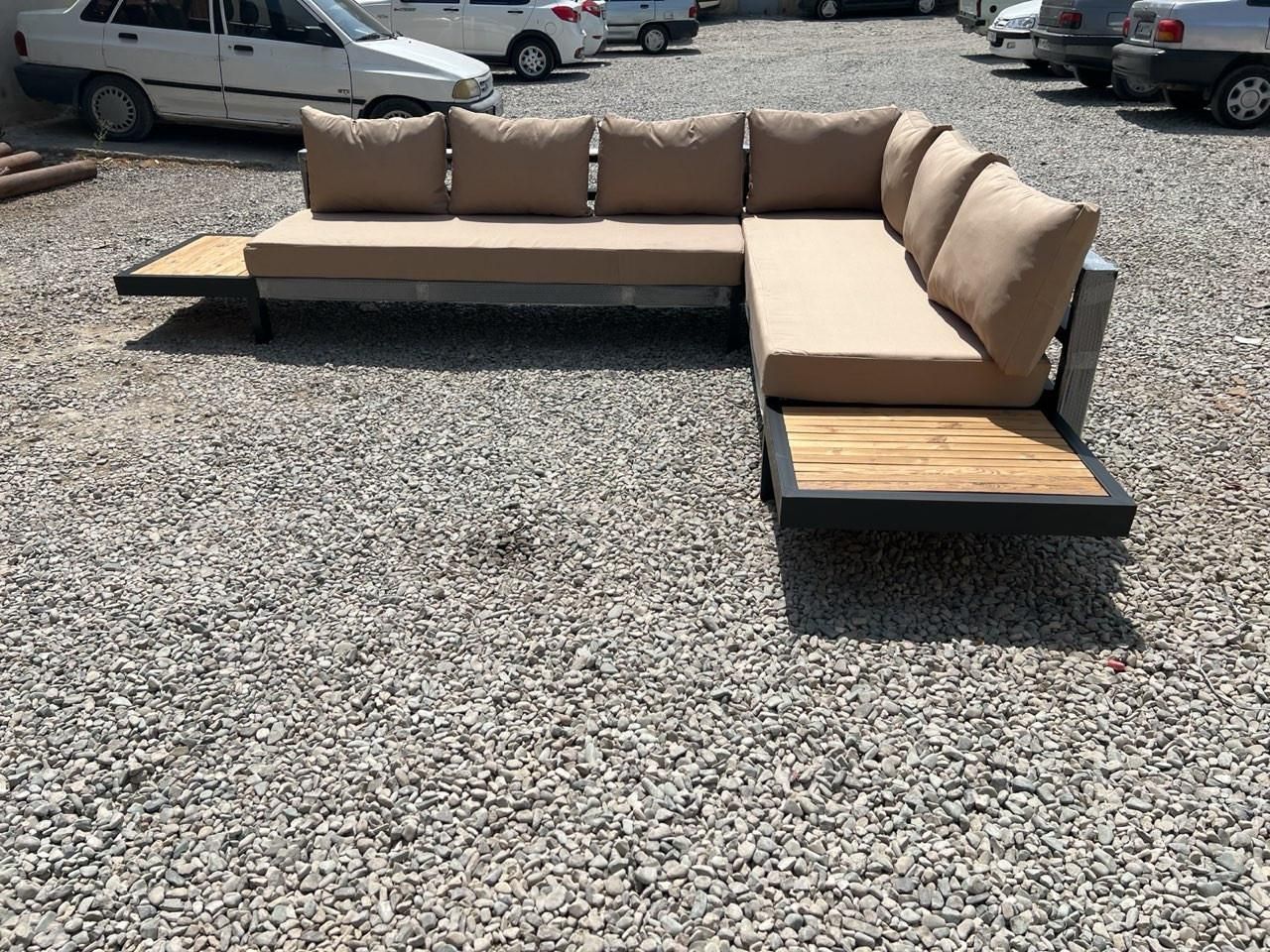 مبلمان باغی فلزی ویلایی مبل آتشدان کافه مدل ال|مبلمان خانگی و میز عسلی|شهریار, شهریار|دیوار