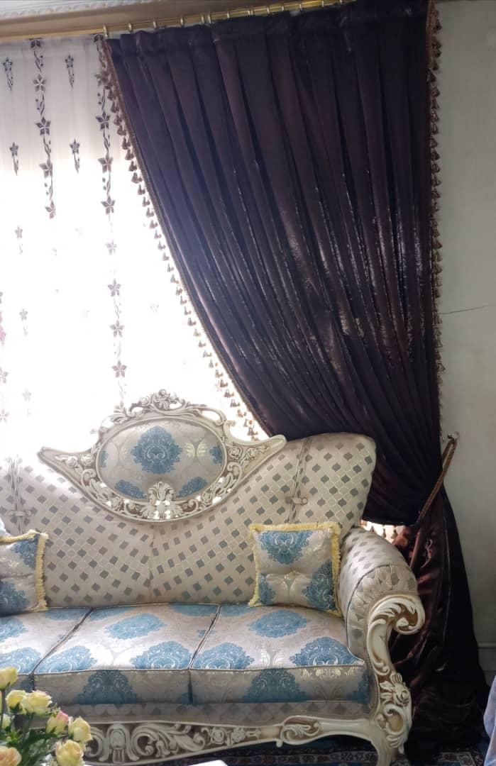 دو عدد  والان ساتن|پرده، رانر، رومیزی|تهران, سلیمانی|دیوار