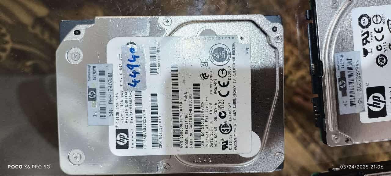 هارد سرور اچ پی HDD 146GB 15K 12G SAS 2.5 INCH HP|قطعات و لوازم جانبی رایانه|تهران, نیروی هوایی (پیروزی)|دیوار