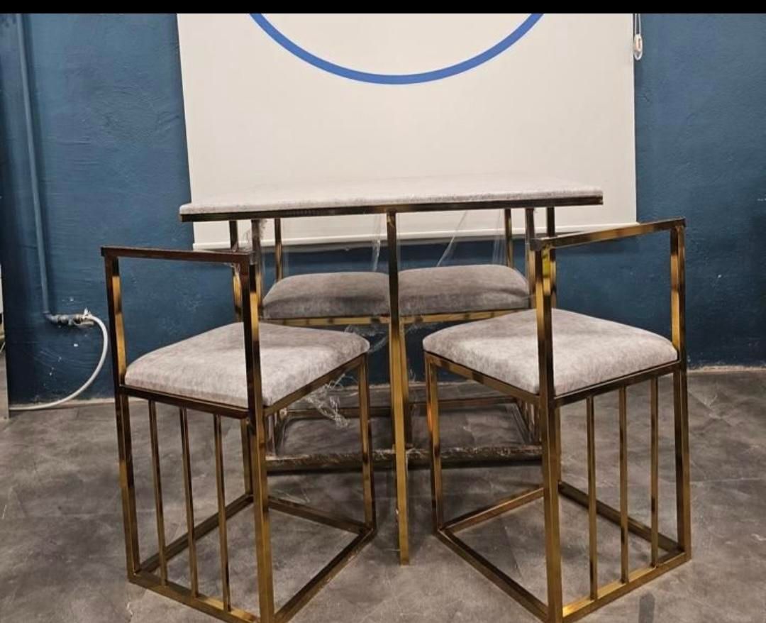 میز غذا خوری نهار خوری مربع فلزی ۴ چهار نفره کمجا|میز و صندلی غذاخوری|آفتاب, |دیوار