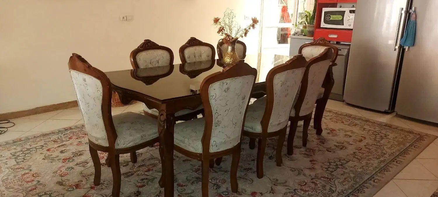 میزناهارخوری۸نفره کارکرده|میز و صندلی غذاخوری|مشهد, ویلاشهر|دیوار