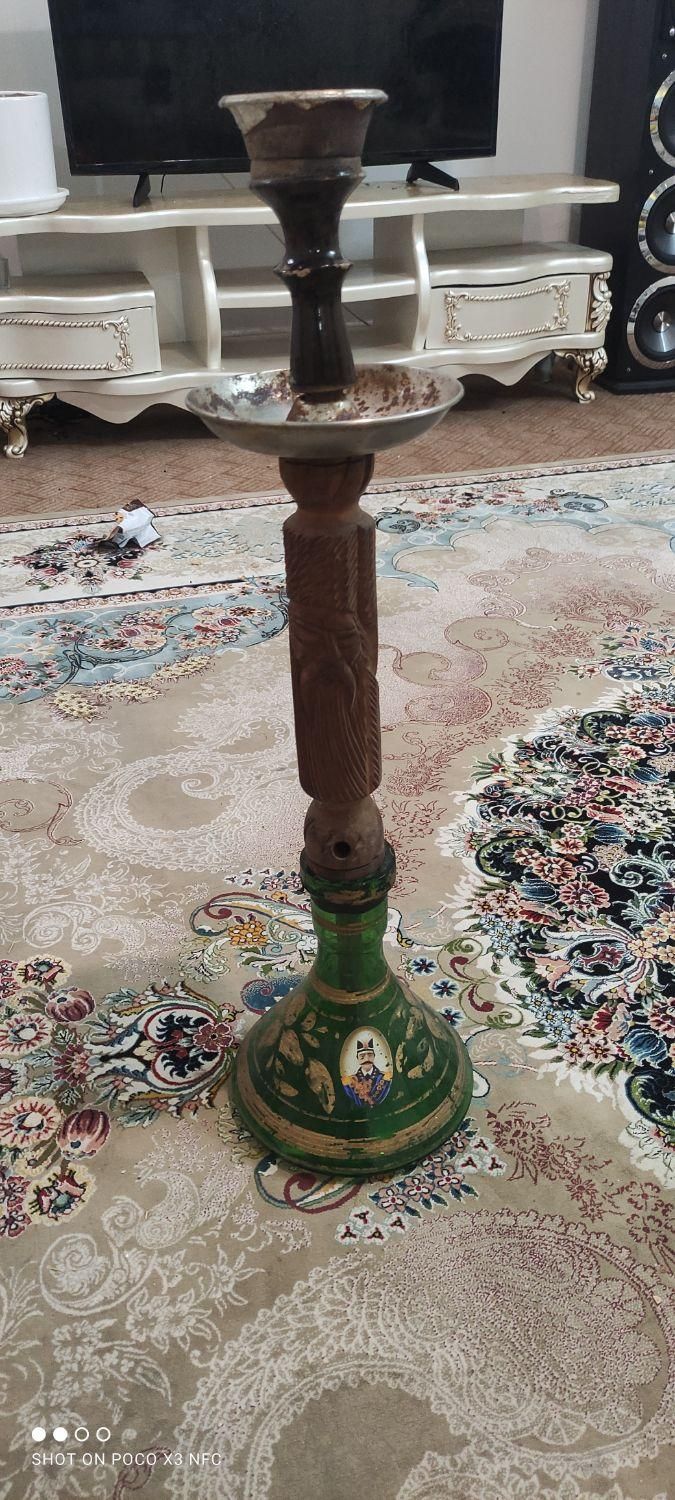 قلیان چوبی چوب سرخ رُخ دار|کلکسیون و سرگرمی|سمنان, |دیوار