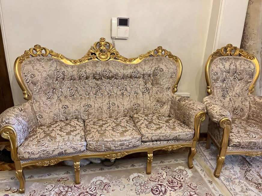 مبلمان استیل ۱۰ نفره همراه ویترین ،میز اصلی و عسلی|مبلمان خانگی و میز عسلی|تهران, فاطمی|دیوار