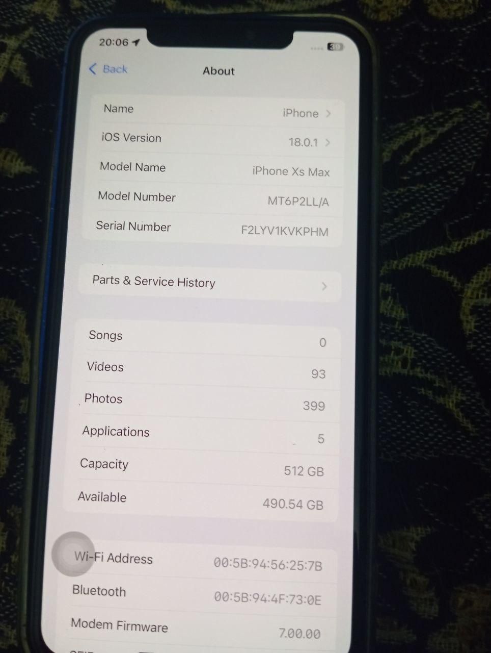 اپل iPhone XS Max با حافظهٔ ۵۱۲ گیگابایت|موبایل|تهران, افسریه|دیوار
