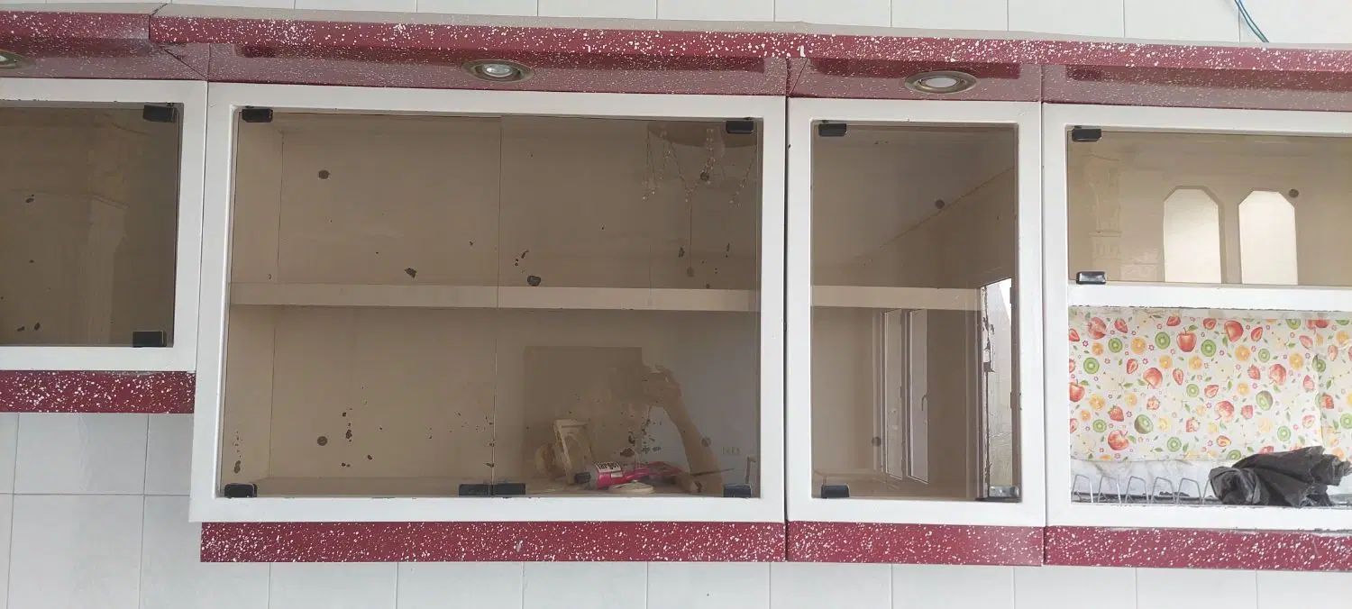۵ تیکه کابینت فلزی همراه با هود آشپزخانه سالم|آب‌چکان و نظم‌دهنده ظروف|کرمانشاه, |دیوار