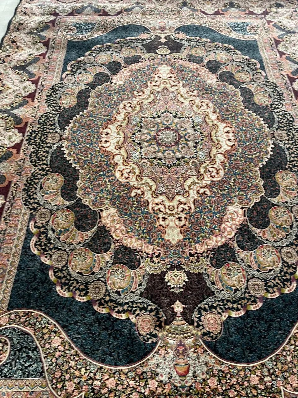 ست فرش ۹، ۱.۵ و ۱ متری دستبافت گونه سرمه ای رنگ|فرش|تهران, شهر زیبا|دیوار