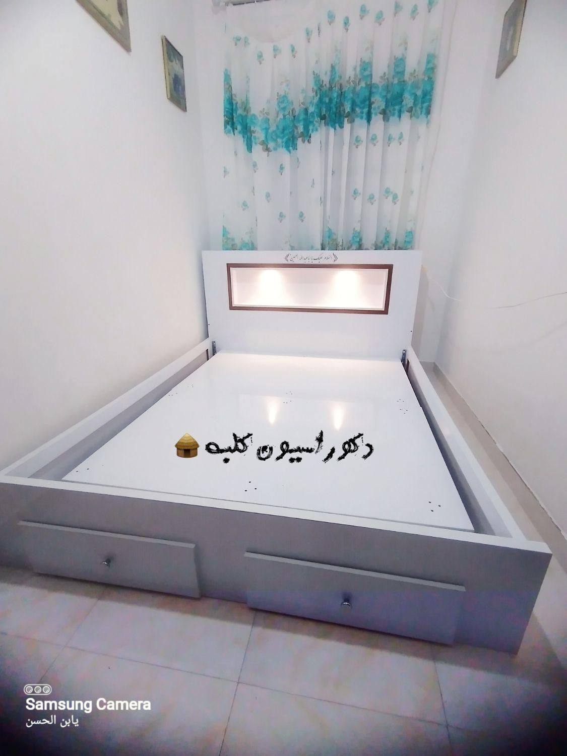 تخت خواب چراغ دار سفارشی|تخت و سرویس خواب|رشت, سلیمانداراب|دیوار