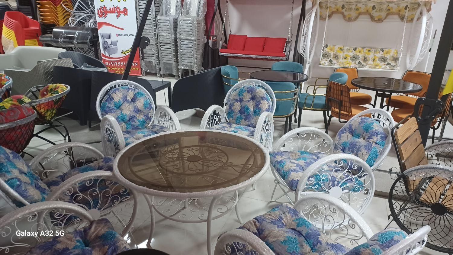 مبلمان باغی مدل آتشدان و چوب ترمو شش نفره|مبلمان خانگی و میز عسلی|چهارباغ, |دیوار