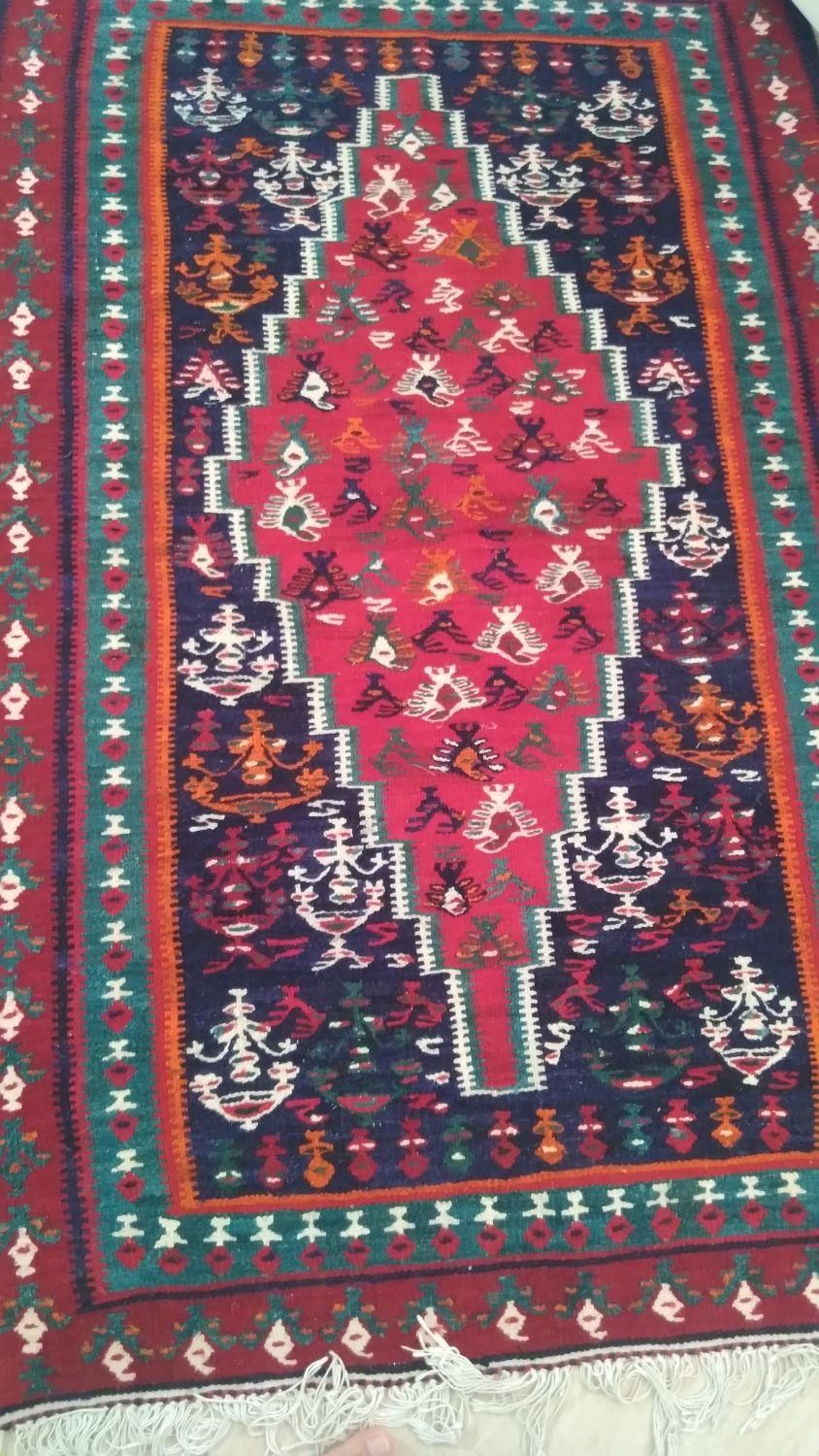 گلیم دستبافت قدیمی هرسین|کلکسیون اشیاء عتیقه|کرمانشاه, |دیوار