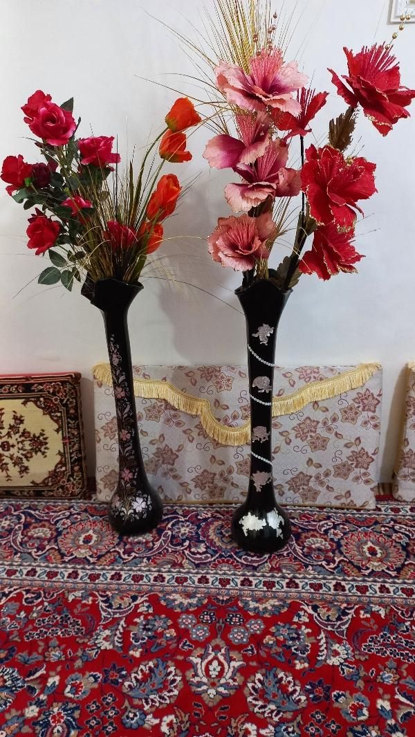 دو عدد گلدان گل های مصنوعی|گل مصنوعی|خلخال, |دیوار