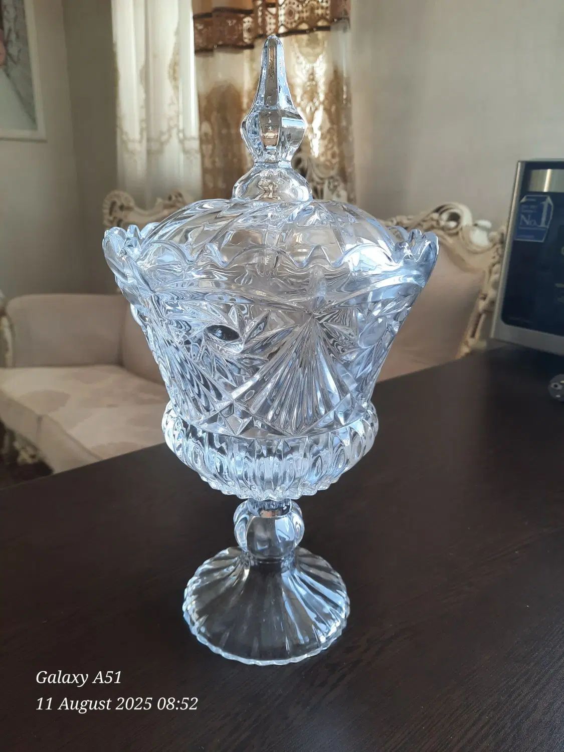شکلات خوری پایه دار  و درب دار طرح خورشیدی|ظروف سرو و پذیرایی|اشتهارد, |دیوار