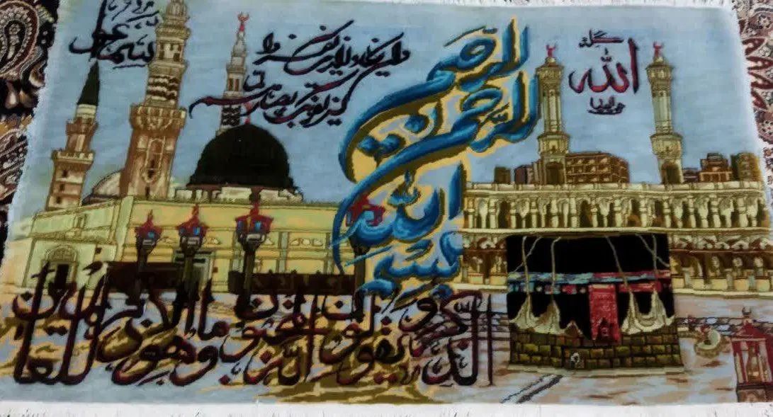 تابلو دست باف کعبه مذهبی (کعبه و مسجد البنی)|تابلو فرش|تهران, سعادت‌آباد|دیوار