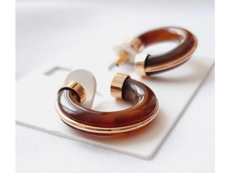 گوشواره نیم حلقه ای قهوه ای برای بانوی دلبر|بدلیجات|گرگان, |دیوار