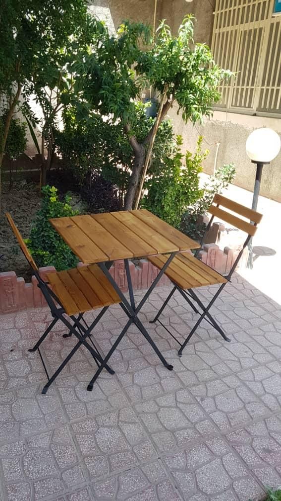 میز و صندلی تاشو چوپ و فلز مسافرتی باغ بالکن|میز و صندلی غذاخوری|پاکدشت, |دیوار