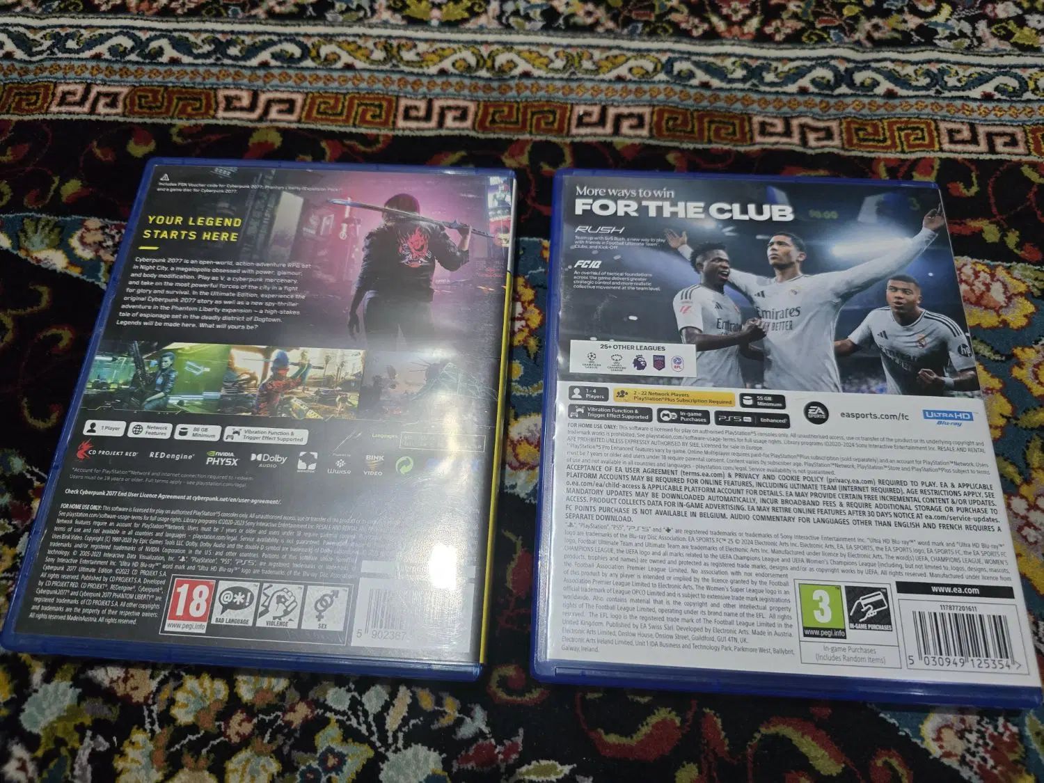 بازی fc 25 و cyberpunk برای ps5|کنسول، بازی ویدئویی و آنلاین|تهران, چوب تراش|دیوار