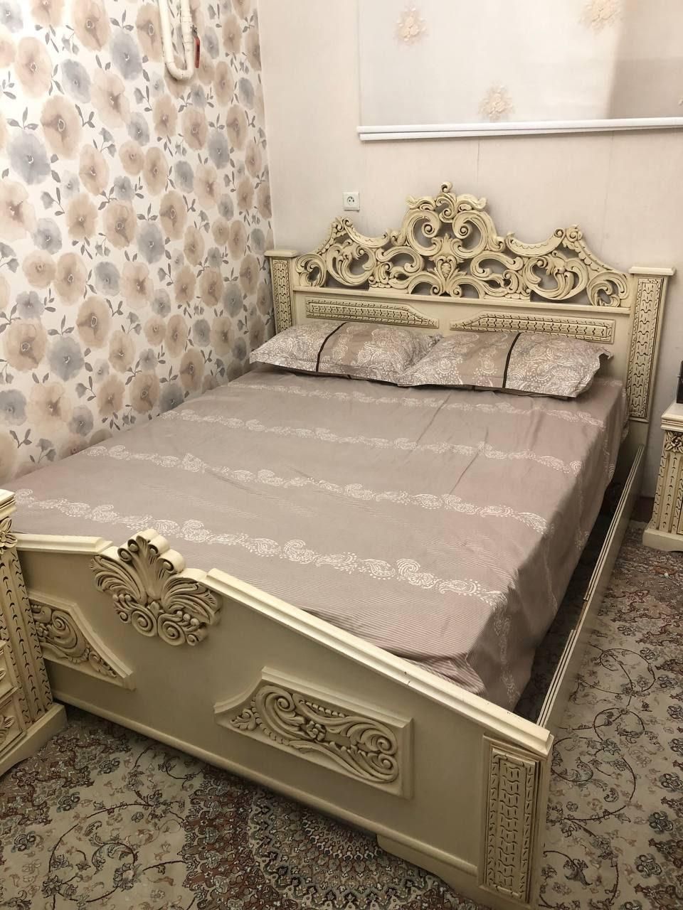 ست تخت دو نفره چوبی|تخت و سرویس خواب|تهران, دکتر هوشیار|دیوار