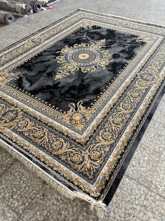 فرش نرگس مشکی طلایی و رنگ بندی ۷۰۰ اصل /۲۵۵۰|فرش|تهران, شهرک شریعتی|دیوار