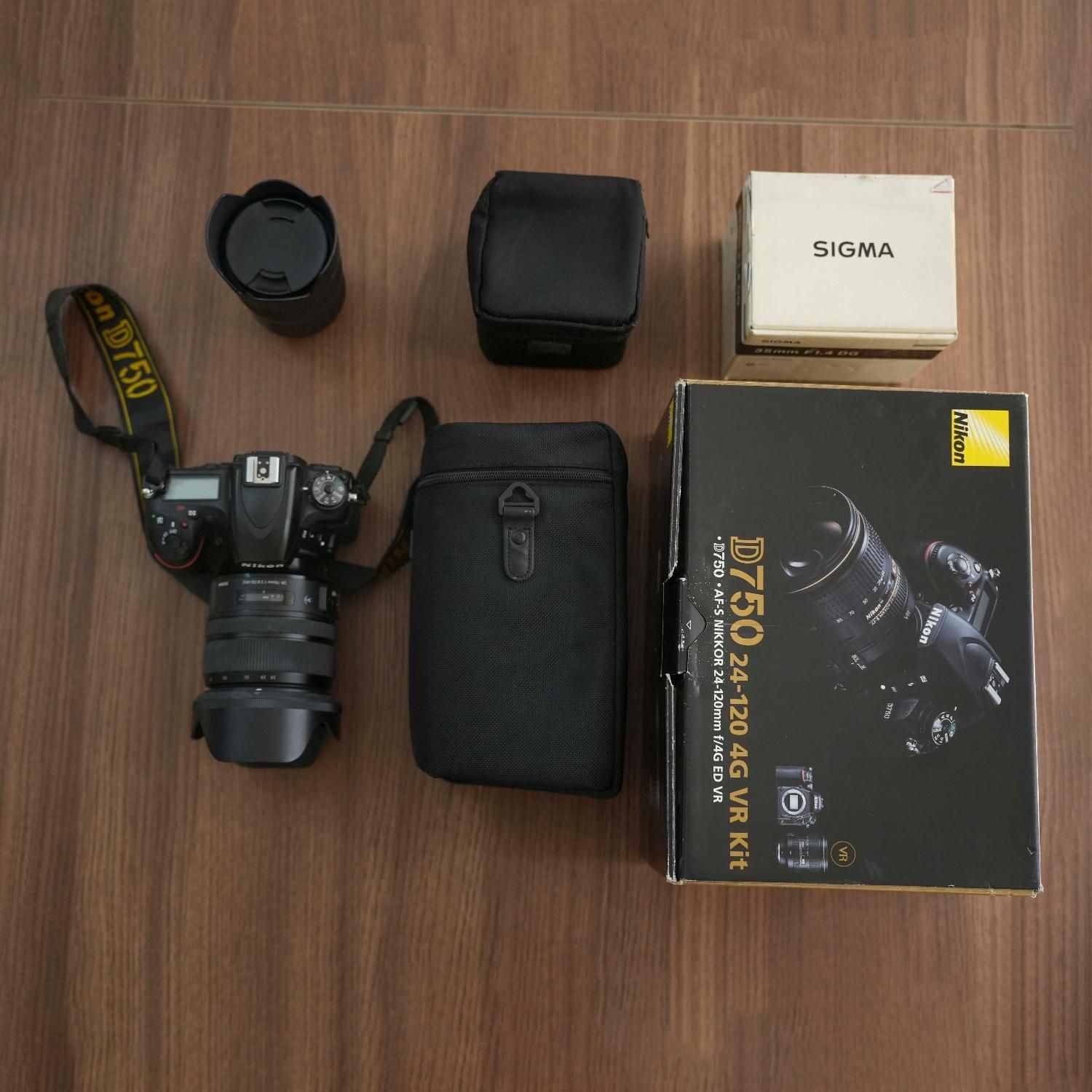 فروش nikon d750 و sigma 24-70 f2.8 وsigma 35 f1.4|دوربین عکاسی و فیلم‌برداری|تهران, باغ فیض|دیوار