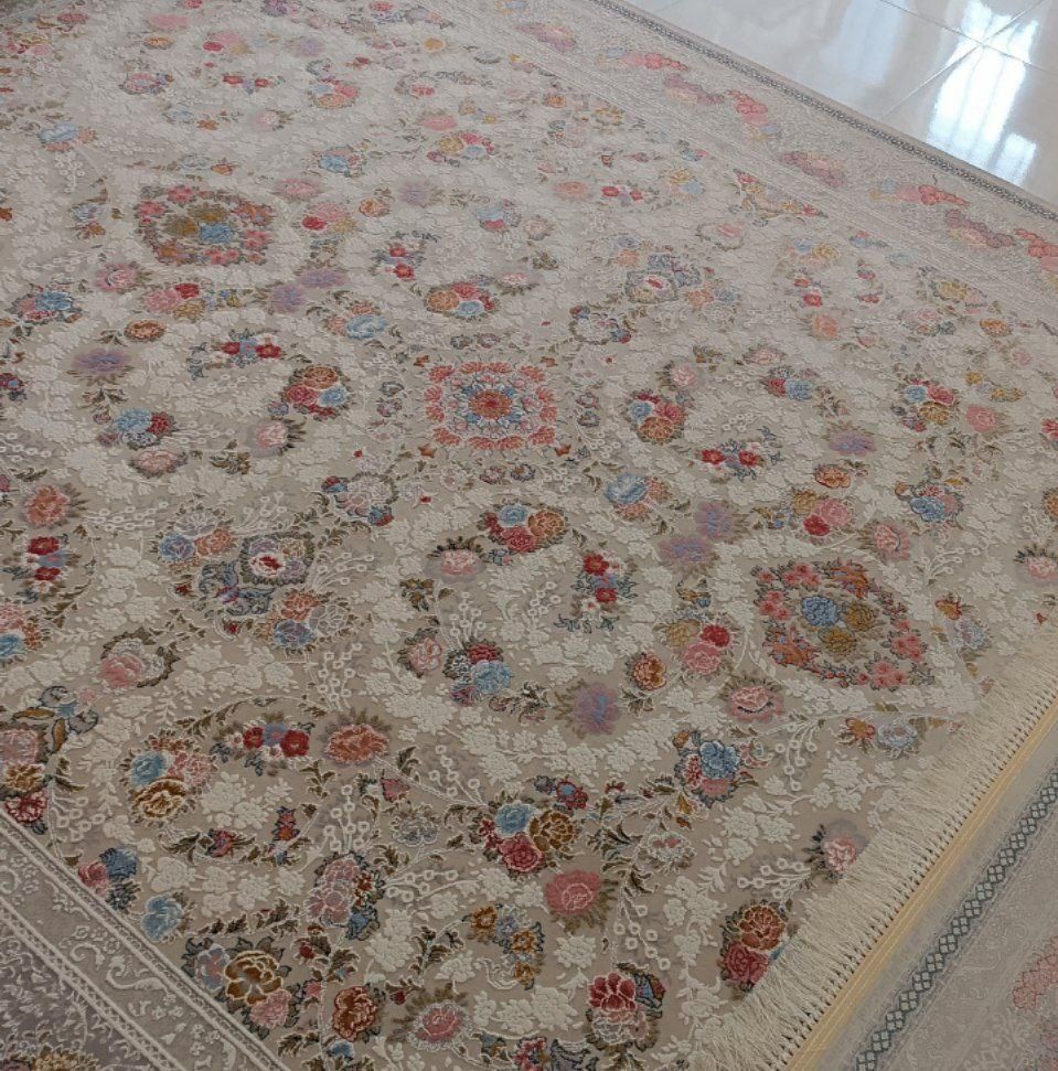 فرش بسیار زیبا۷۰۰شانه طرح ۱۲۰۰ گل برجسته|فرش|بوکان, |دیوار