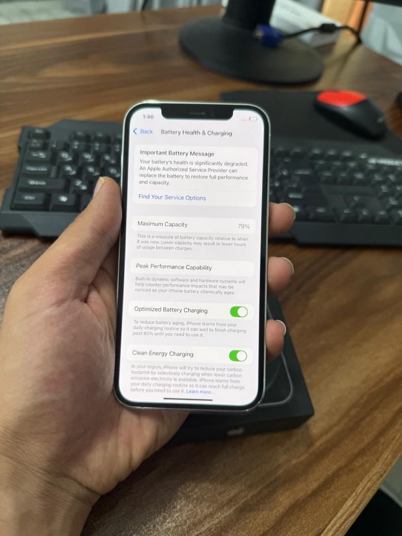 ایفون 12pro 256 za دوسیم بدون نقطه پلمپ|موبایل|مبارکه, |دیوار