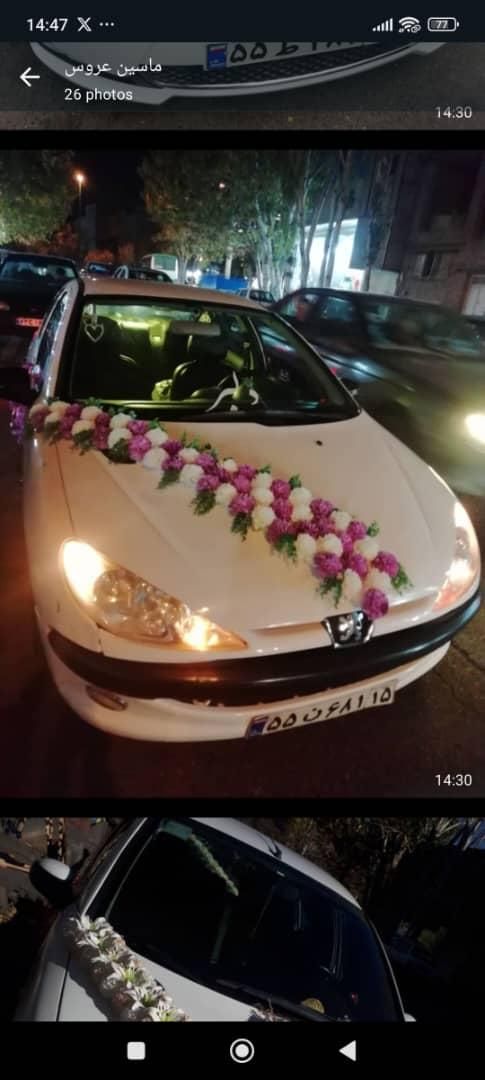 تزئین ماشین عروس  اجاره ای گل مصنوعی|گل مصنوعی|تبریز, |دیوار