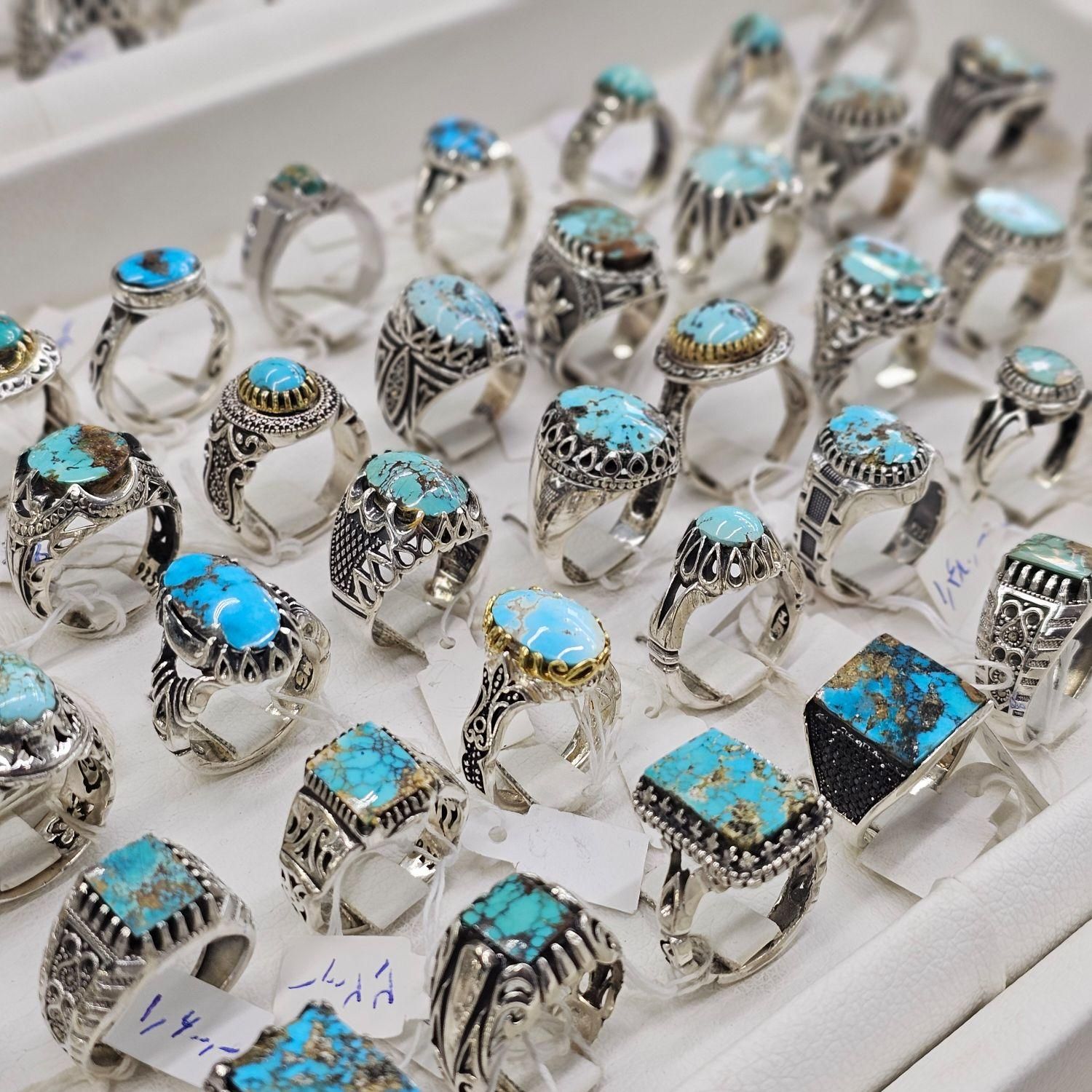 انگشتر نقره ۹۲۵ فیروزه نیشابور اصل مردانه|جواهرات|اصفهان, عسگریه|دیوار