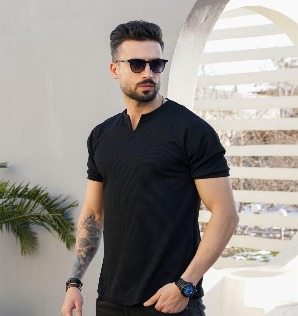 تیشرت یقه کوبایی در ۶ رنگ|لباس|میانه, |دیوار