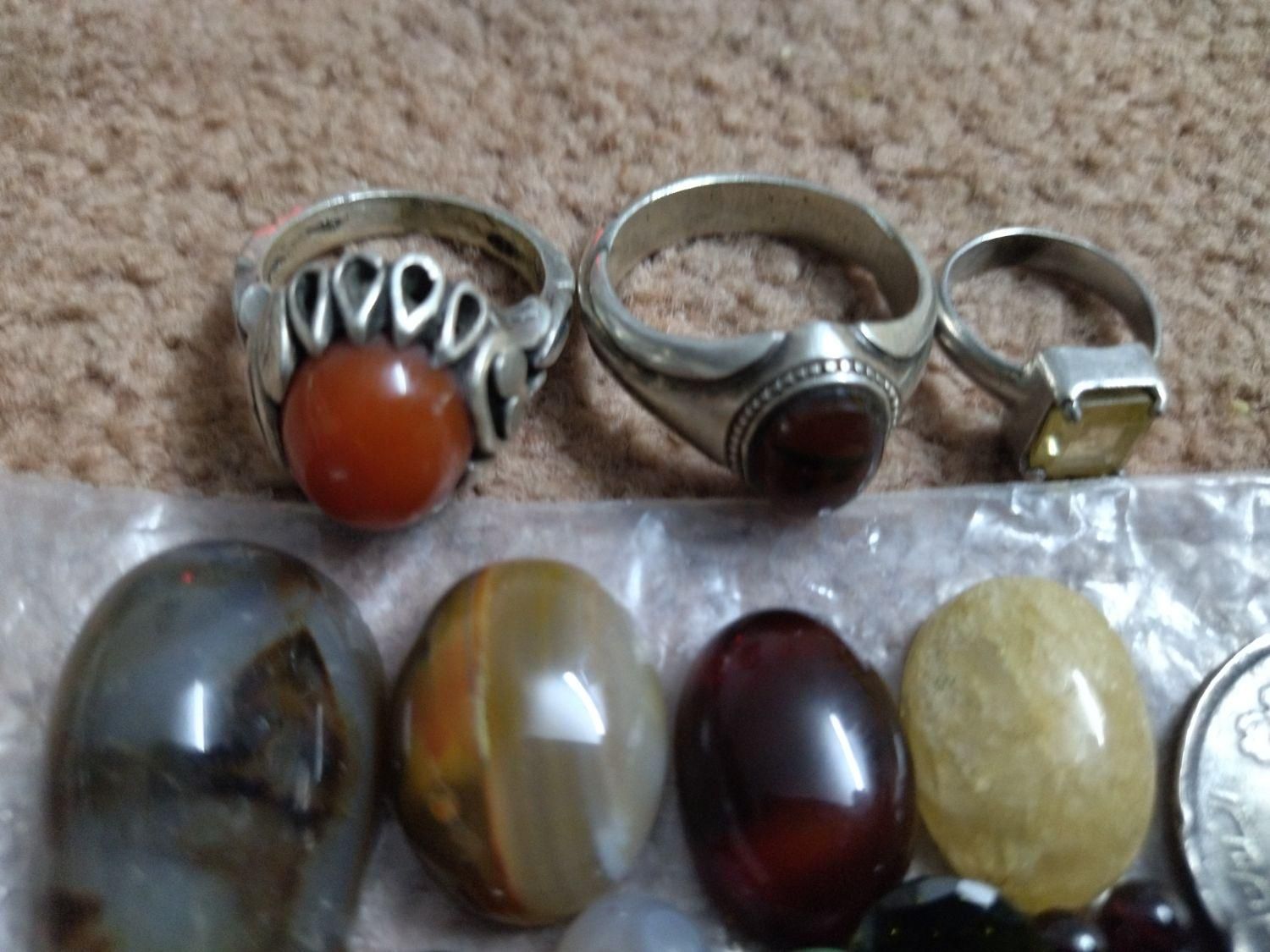 انگشتر،سنگ،سکه قدیمی عتیقه قاجاری|کلکسیون سکه، تمبر، اسکناس|فردیس, منظریه|دیوار