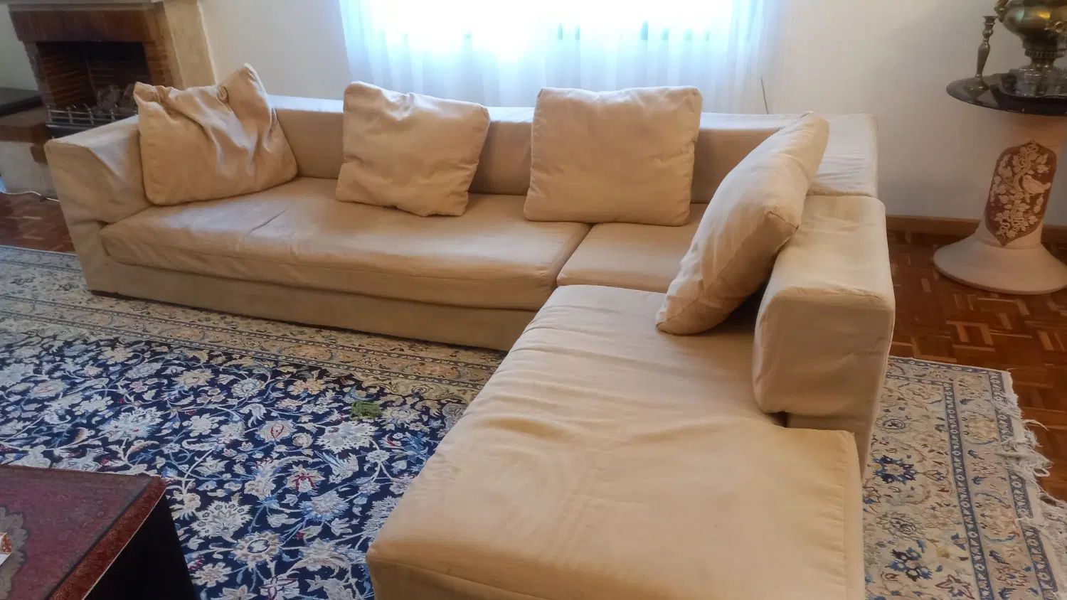 مبل نشیمن ال با پوف|مبلمان خانگی و میز عسلی|تهران, دربند|دیوار