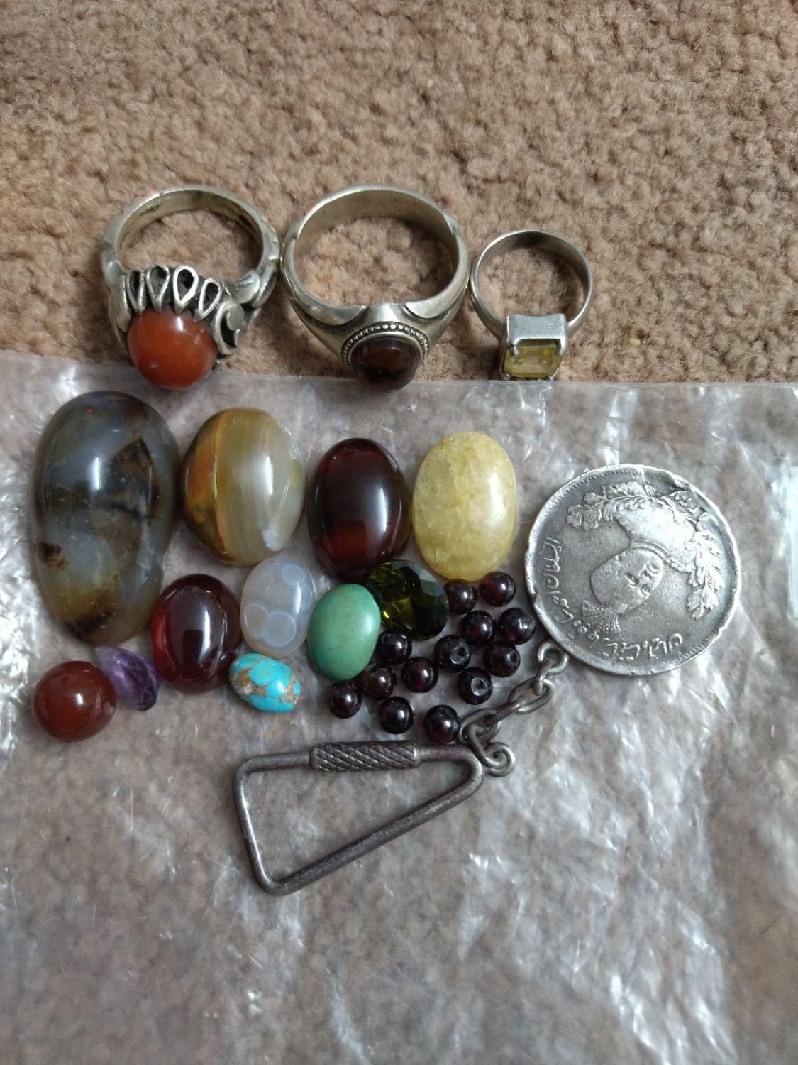 انگشتر،سنگ،سکه قدیمی عتیقه قاجاری|کلکسیون سکه، تمبر، اسکناس|فردیس, منظریه|دیوار