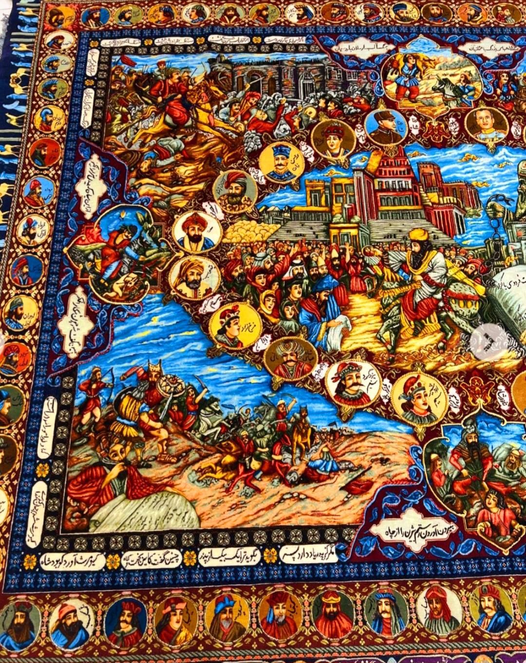 تابلو فرش دستبافت ۹ متری شاهکار سلاطین ( شاهنامه )|تابلو فرش|تهران, پونک|دیوار