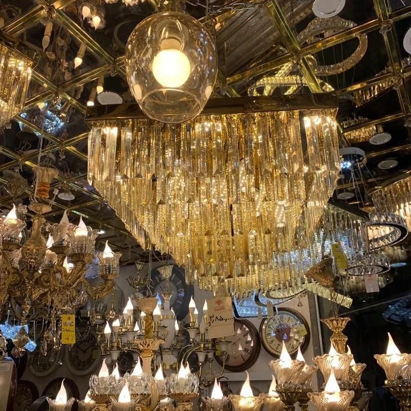 لوستر سقفی طلایی کروم اصل اصل|لوستر و چراغ آویز|تبریز, |دیوار