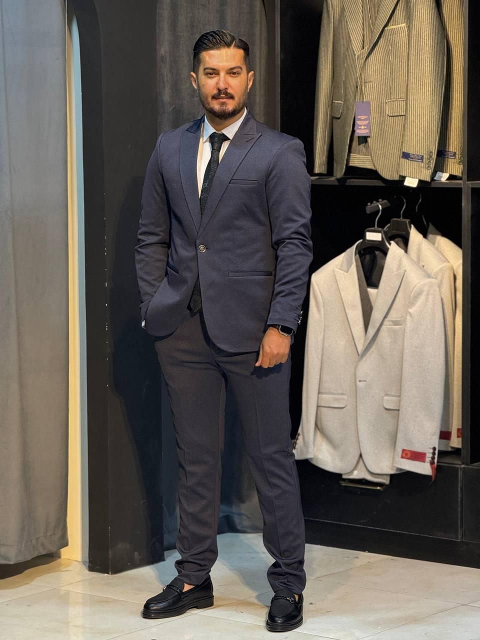 کت شلوار بدون ژیله سرمه ای روشن(شوک پلاس )|لباس|تبریز, |دیوار