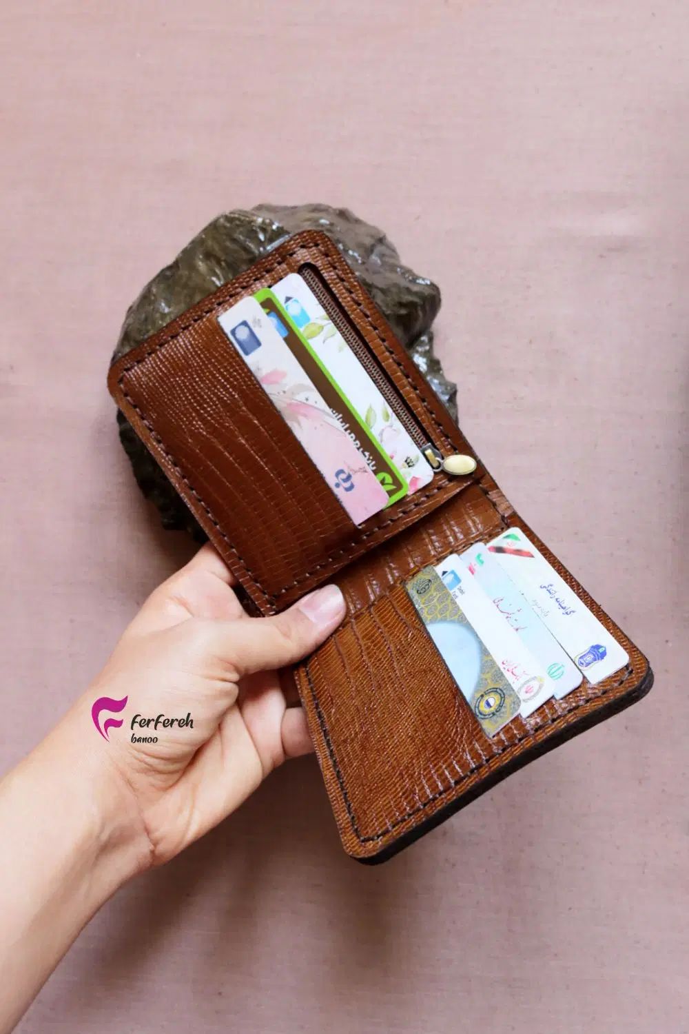 کیف پول جیبی چرم طبیعی مردانه دستدوز|کیف، کفش، کمربند|اصفهان, شیخ اشراق|دیوار