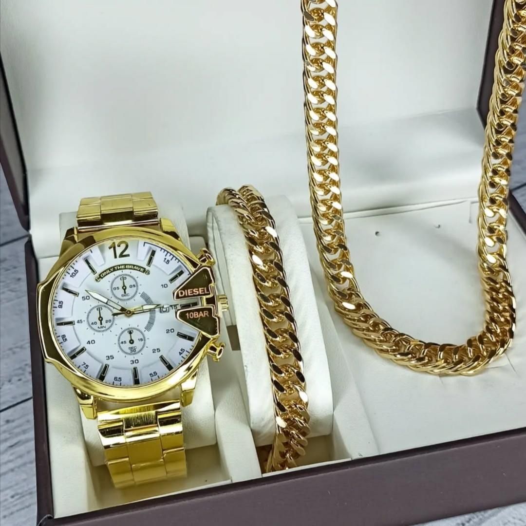 نیم‌ست طلایی وساعت مدل Zelvorn/شیک و چشم‌گیر|بدلیجات|سوسنگرد, |دیوار