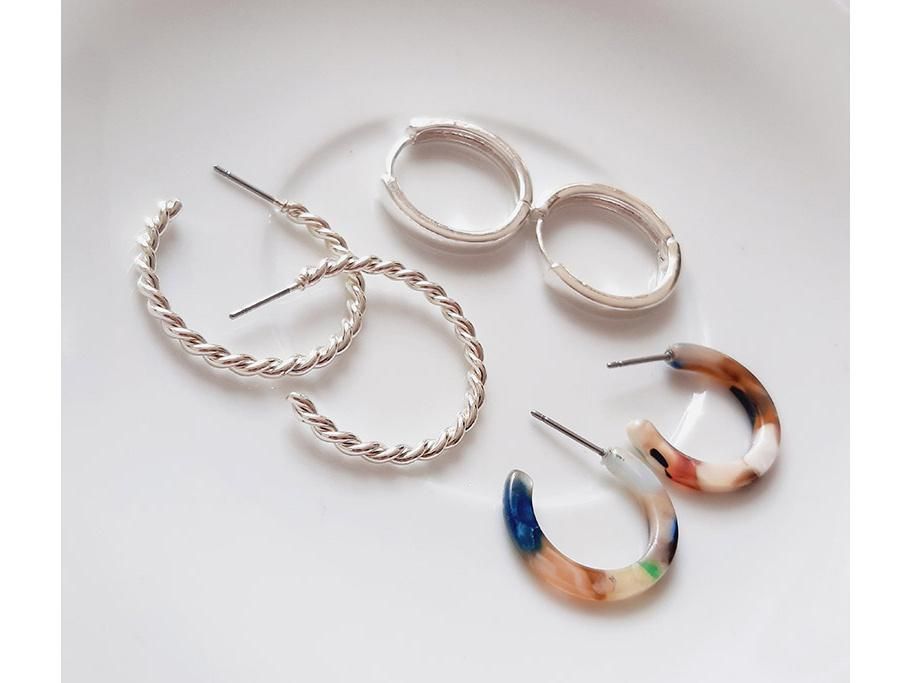 گوشواره نیم حلقه چند جفتی چند رنگ|بدلیجات|کرمان, |دیوار