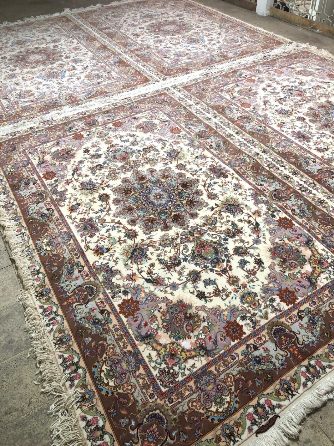 (فرش فرزین)۲جفت۶متری خطیبی۴۰رج،حاشیه۲رنگ|فرش|تبریز, |دیوار