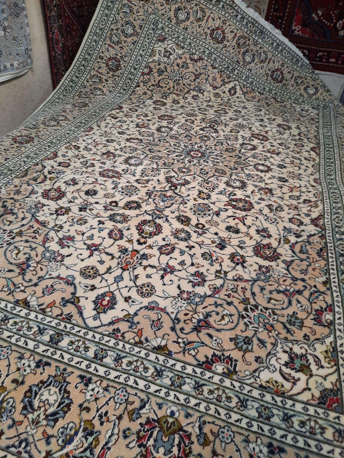فرش دستباف ۹ متری کاشان ترنج خورشیدی|فرش|کرج, برغان|دیوار