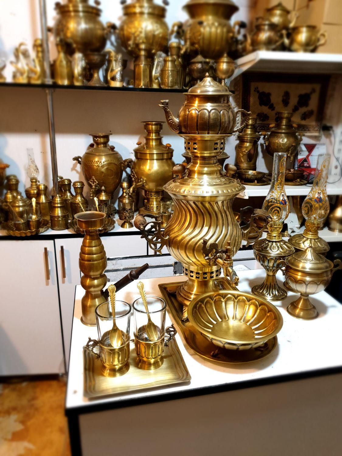 سماور miimomسازی برنجی مسی گازی سماور ذغالی زغالی|کلکسیون اشیاء عتیقه|اصفهان, دستگرده|دیوار