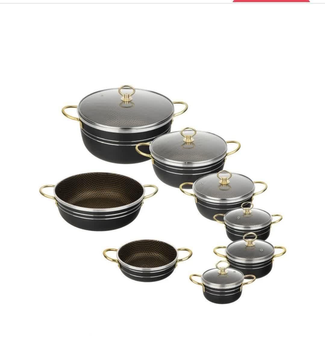 سرویس قابلمه 14 پارچه دسته نسوز داخل زنبوری|ظروف پخت‌وپز|قم, علی آباد سعدگان|دیوار