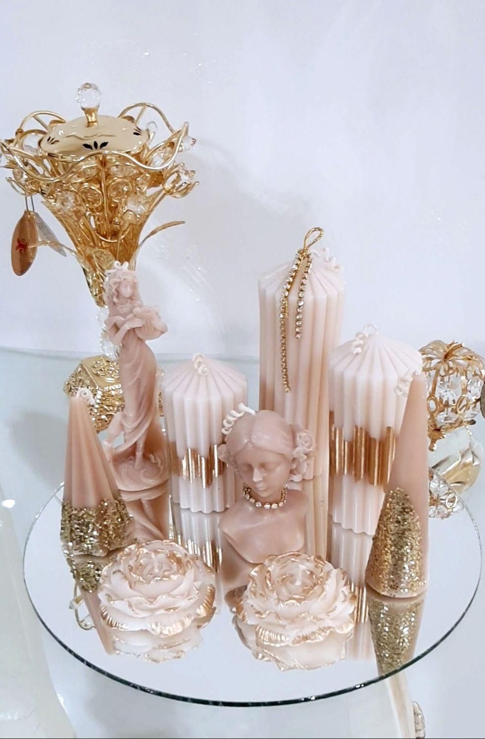 شمع ، ست زیبا با تزیینات|صنایع دستی و سایر لوازم تزئینی|مشهد, آزادشهر|دیوار