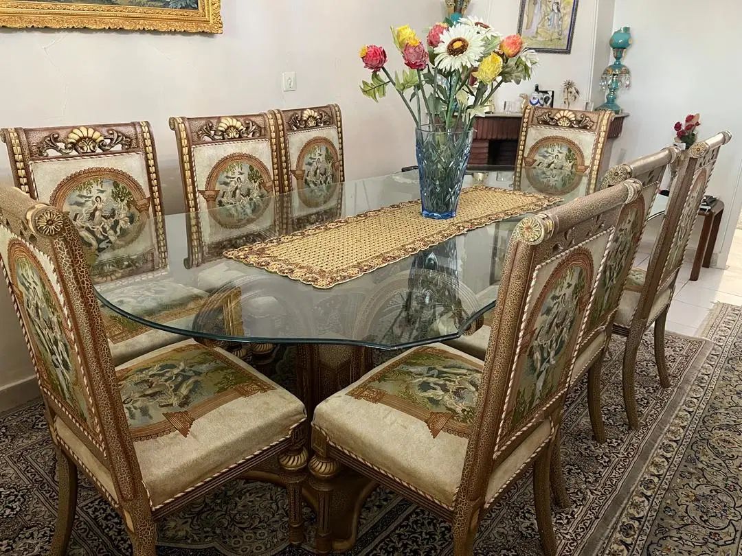 ست کامل مبل استیل مجلسی و میز ناهارخوری ۸ نفره|میز و صندلی غذاخوری|تهران, سید خندان (جلفا)|دیوار