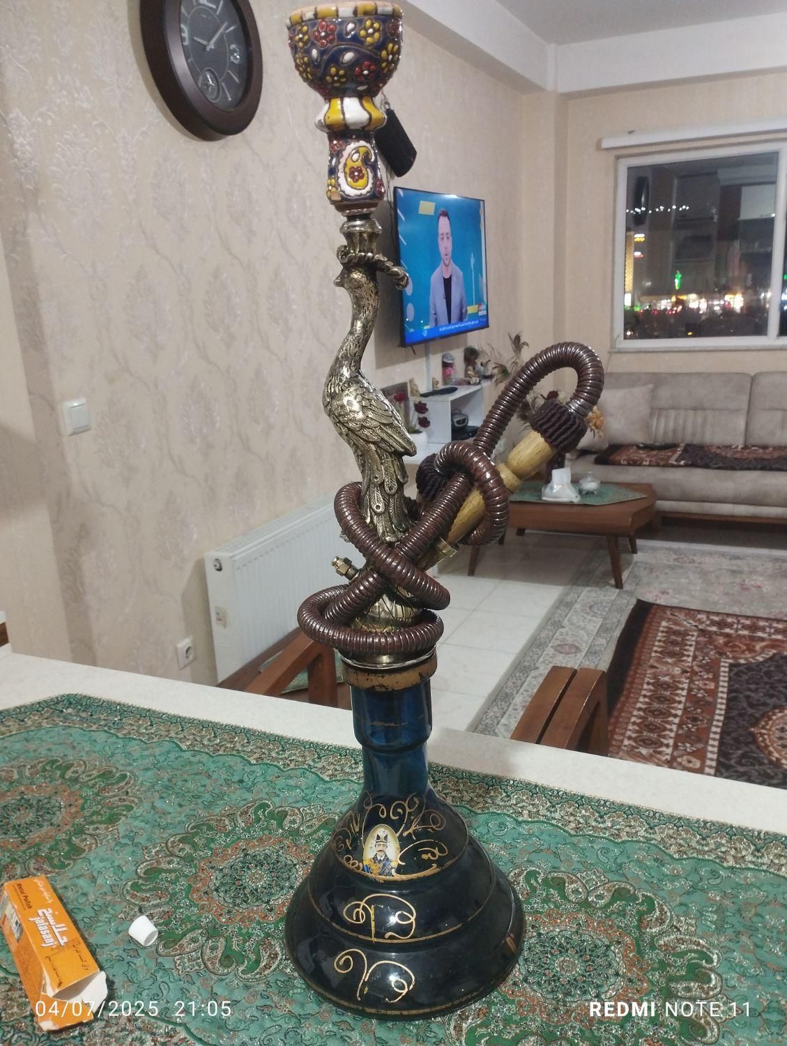 قلیان میویی برنزی قدیمی|کلکسیون اشیاء عتیقه|تبریز, |دیوار