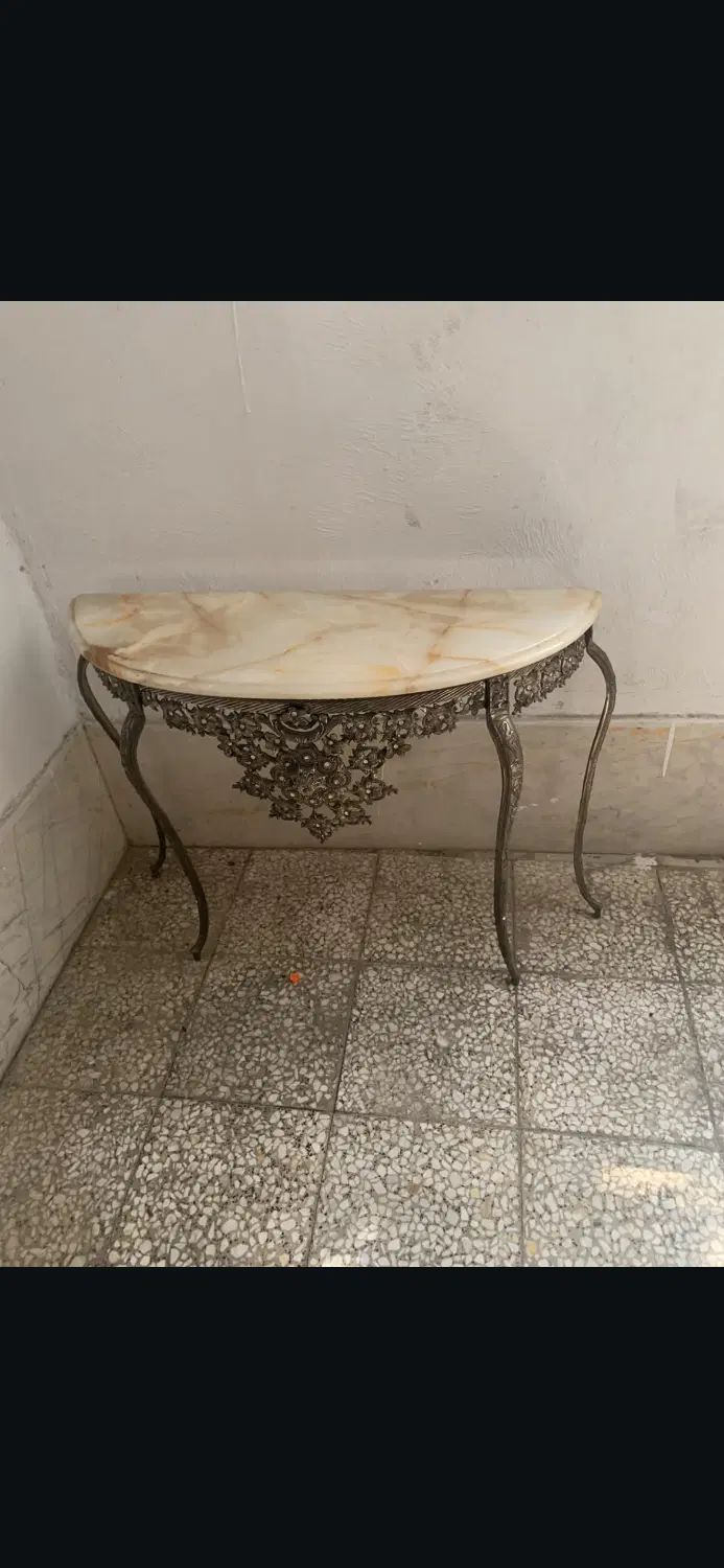 ست اینه و کنسول برنجی و شمعدان و ساعت|بوفه، ویترین، کنسول|تهران, مینای شمالی (مخبر)|دیوار