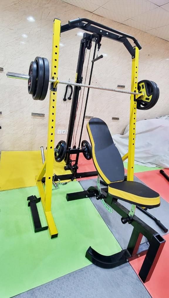 دستگاه رک اسکات با سیمکش قوی/همه حرکات بدنسازی|تجهیزات ورزشی|کیش, |دیوار