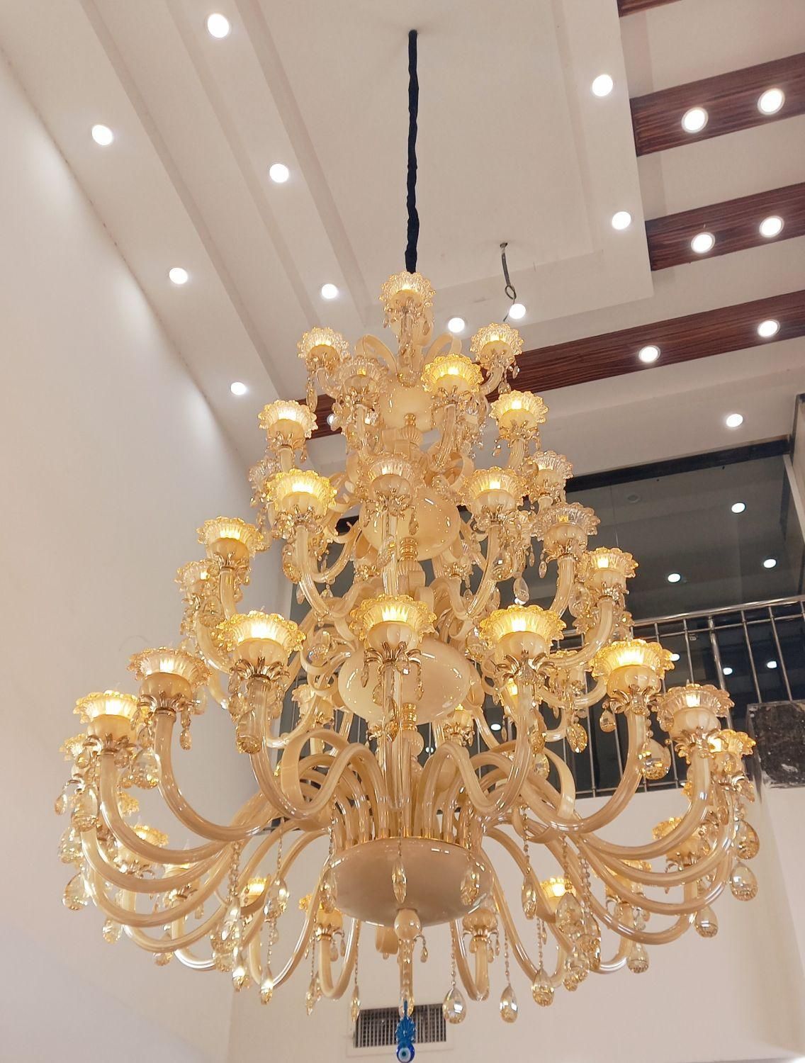 لوستر مورانو کریستالی وارداتی ۴طبقه ۵۴ شعله|لوستر و چراغ آویز|تهران, جیحون|دیوار